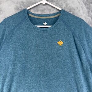 Rabbit Mens T Shirt XL Blue Heathered Performance Athletic  "Born to Run Free"